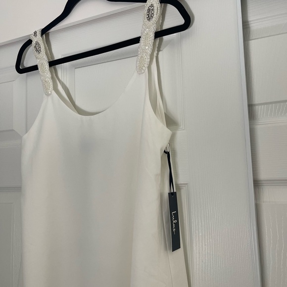Lulus white dress with beaded detailing on straps - Picture 3 of 5